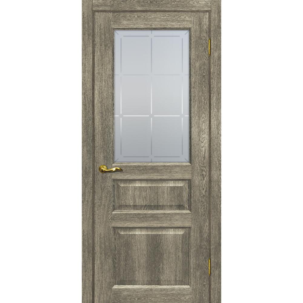 Дверь межкомнатная Тоскано 2 цвет Гриджио стекло ромб