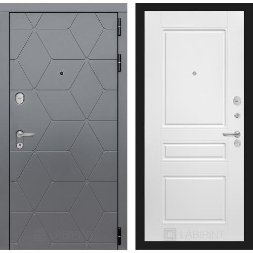 Металлическая входная дверь Лабиринт модель Космо 03 софт белый