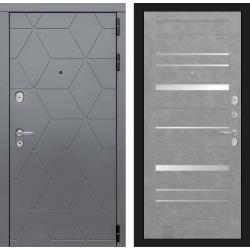 Металлическая входная дверь Лабиринт модель Космо 20 бетон светлый 