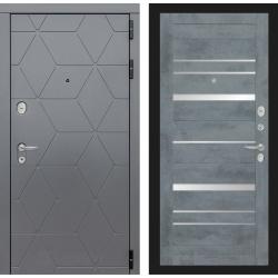 Металлическая входная дверь Лабиринт модель Космо 20 бетон темный