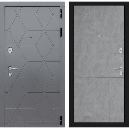 Металлическая входная дверь Лабиринт модель Космо 21 бетон светлый 