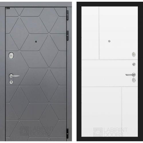 Металлическая входная дверь Лабиринт модель Космо 21 софт белый