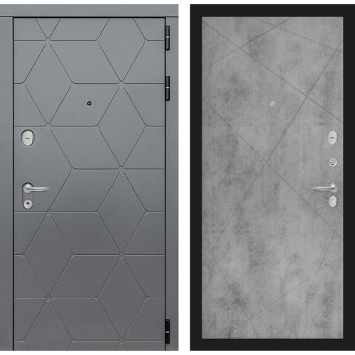 Металлическая входная дверь Лабиринт модель Космо 24 бетон светлый 