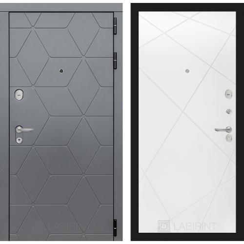 Металлическая входная дверь Лабиринт модель Космо 24 софт белый