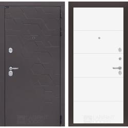 Металлическая входная дверь Лабиринт модель Смоки 13 софт белый