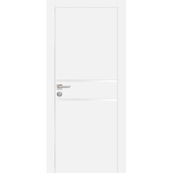 Дверь межкомнатная Profilo Porte PX 18 цвет Белый алюминиевая с 2 сторон, вставки стекло белое
