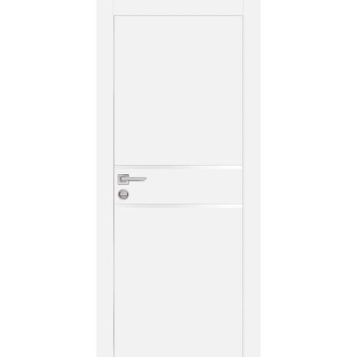 Дверь межкомнатная Profilo Porte PX 18 цвет Белый алюминиевая с 2 сторон, вставки стекло белое