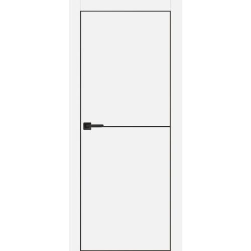 Дверь межкомнатная Profilo Porte PX 19 цвет Белый черная алюминиевая с 4 сторон