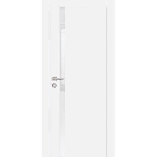 Дверь межкомнатная Profilo Porte PX 8 цвет Белый кромка алюминиевая с 2 сторон, вставка стекло
