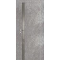 Дверь межкомнатная Profilo Porte PX 8 цвет Бетон кромка алюминиевая с 2 сторон, вставка стекло