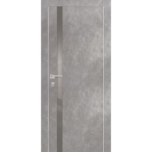 Дверь межкомнатная Profilo Porte PX 8 цвет Бетон кромка алюминиевая с 2 сторон, вставка стекло